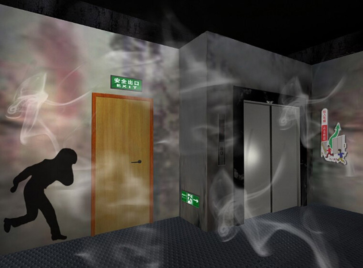 德化模拟安全烟雾逃生走廊